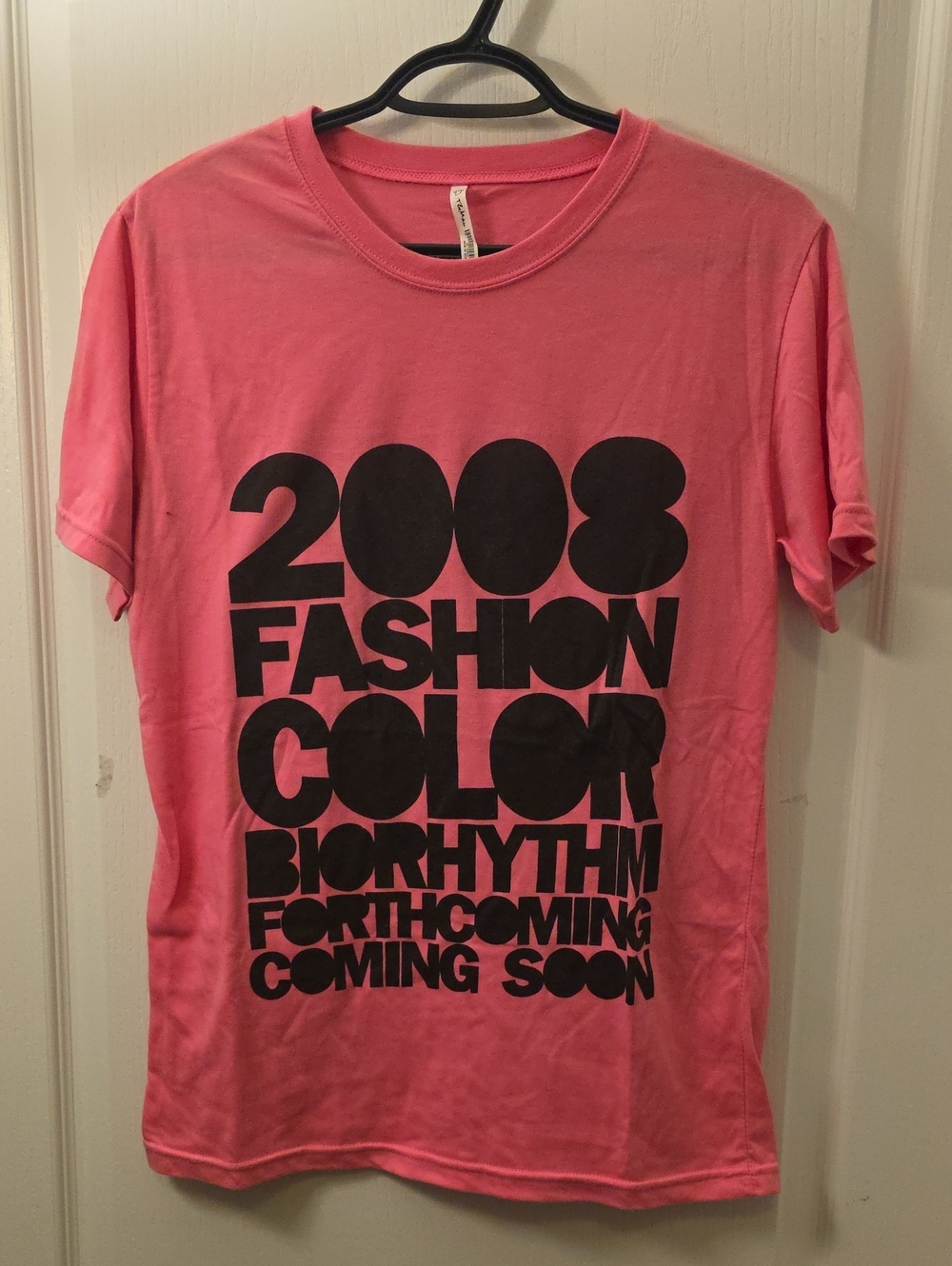 Men's Pink Graphic Tee with Bold Black Print